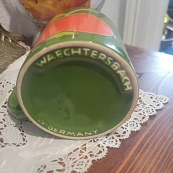 Vintage Waechtersbach Spain Green Red Apple Mug Kitschy Cottage Grandma 70s MCM - Picture 3 of 11